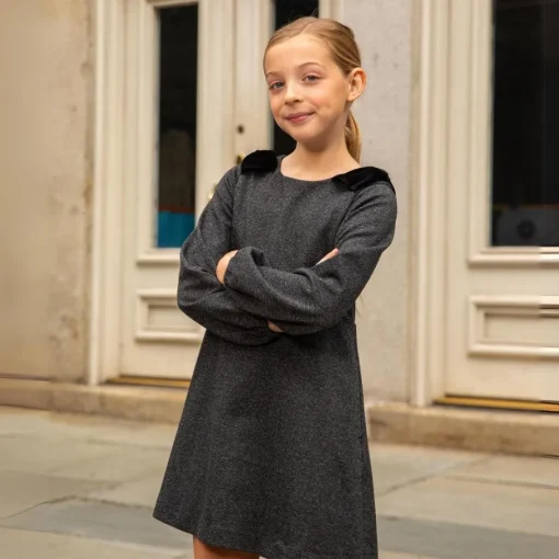 Appaman Party Dresses-Blair Bow Dress NoirMicroPlaid