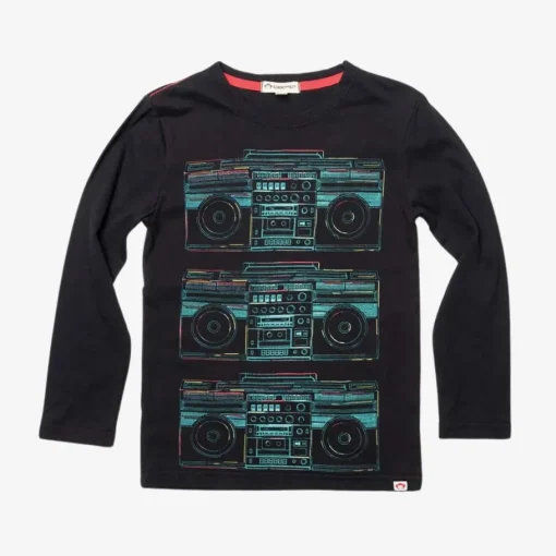 Appaman Graphic Tees-Boombox Graphic Tee Black