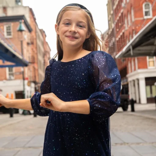 Appaman Party Dresses-Chelsea Bow Dress NavyBlue