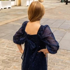 Appaman Party Dresses-Chelsea Bow Dress NavyBlue