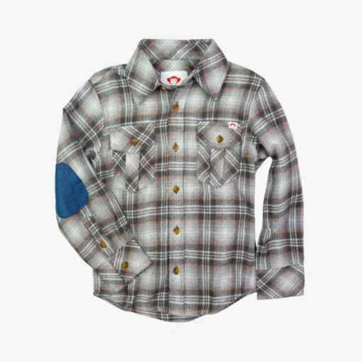 Appaman Flannels|Sweatshirts & Hoodies-Flannel Shirt Grey/OrangePlaid