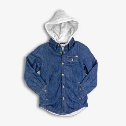 Appaman Sweatshirts & Hoodies-Glen Hooded Shirt DenimBlue