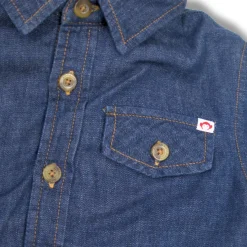 Appaman Sweatshirts & Hoodies-Glen Hooded Shirt DenimBlue