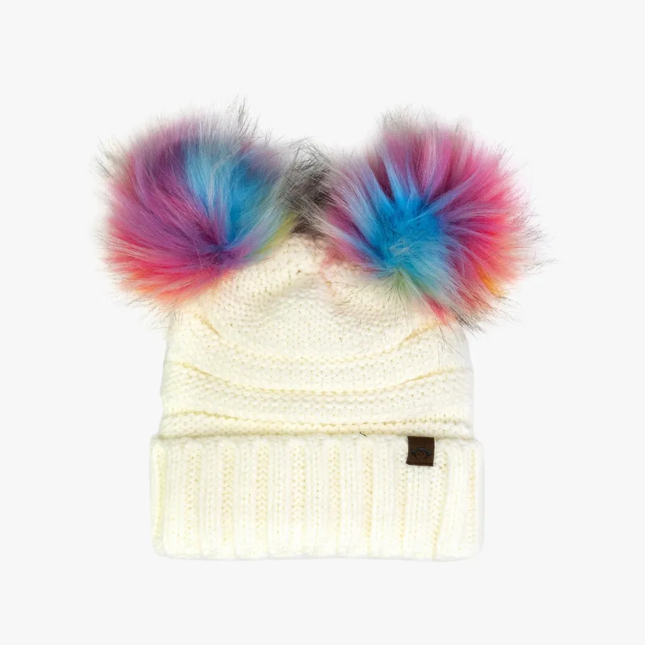 Appaman Winter Accessories|Accessories-Mia Faux Fur Pom Beanie WinterWhite