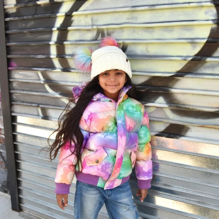 Appaman Winter Accessories|Accessories-Mia Faux Fur Pom Beanie WinterWhite