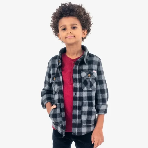 Appaman Flannels|Sweatshirts & Hoodies-Snow Fleece Shirt BlackCheck