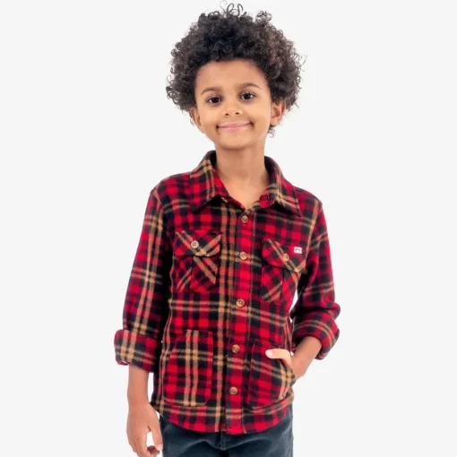 Appaman Flannels|Sweatshirts & Hoodies-Snow Fleece Shirt RioRedPlaid