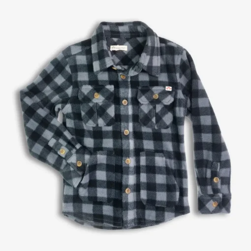 Appaman Flannels|Sweatshirts & Hoodies-Snow Fleece Shirt Grey/BlackCheck