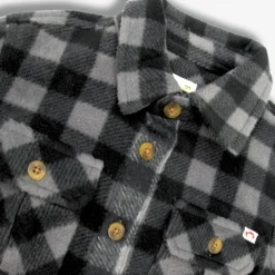 Appaman Flannels|Sweatshirts & Hoodies-Snow Fleece Shirt Grey/BlackCheck