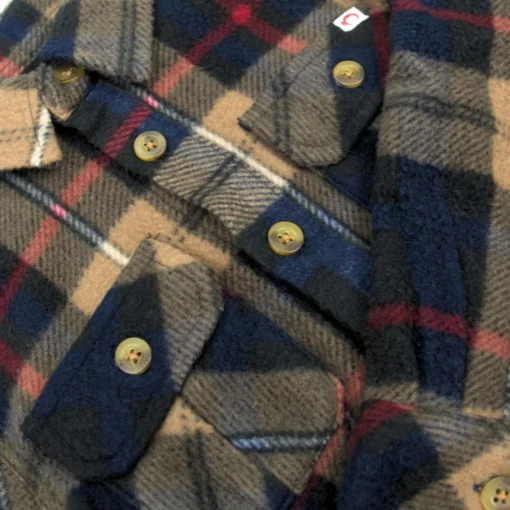 Appaman Flannels|Sweatshirts & Hoodies-Snow Fleece Shirt Navy/KhakiPlaid