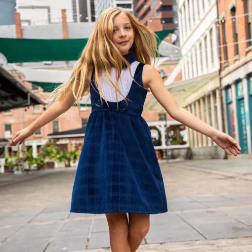 Appaman Party Dresses-Tuxedo Dress BlueVelvetWindows