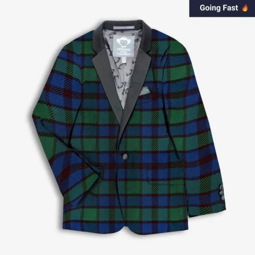 Appaman Separates|Blazers & Jackets-Tuxedo Suit Jacket BlackwatchVelvetPlaid